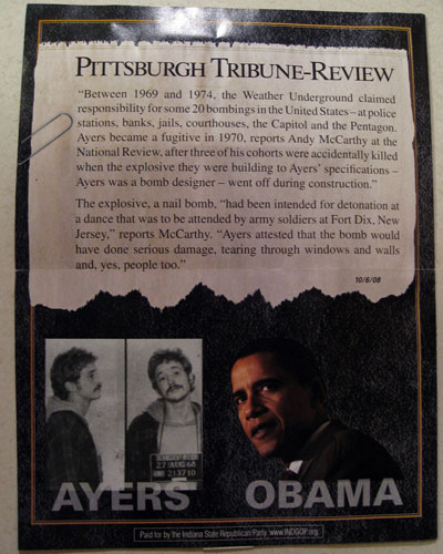 McCain Ayers Smear Mailer Back